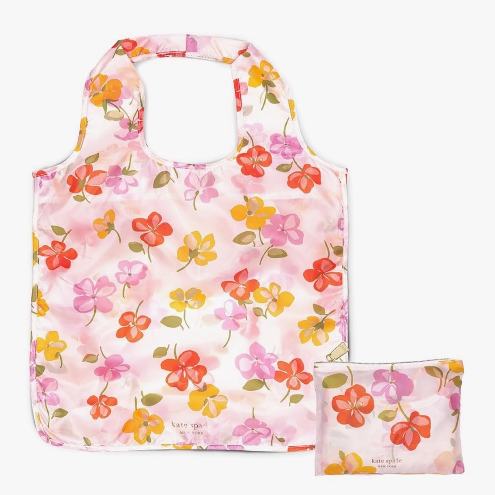 🆕 Kate Spade Spring Pansies Reusable Shopper Tote
